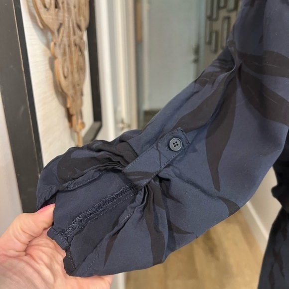 LOLE navy with black palm leaf print mini dress with draw strings - Picture 12 of 12